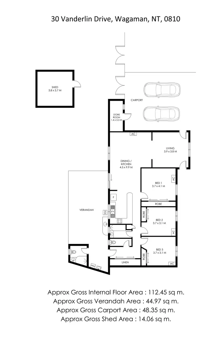 Floorplan of Homely house listing, 30 Vanderlin Drive, Wagaman NT 810