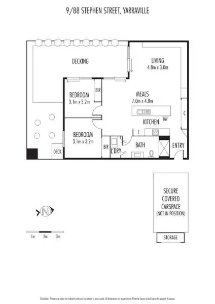 Floorplan of Homely apartment listing, 9/88 Stephen Street, Yarraville VIC 3013
