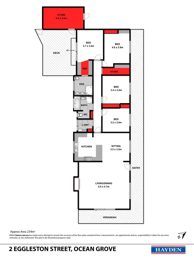 Floorplan of Homely house listing, 2 Eggleston Street, Ocean Grove VIC 3226