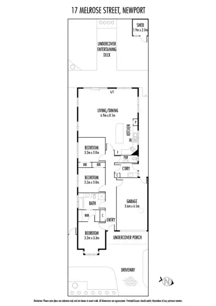 Floorplan of Homely house listing, 17 Melrose Street, Newport VIC 3015