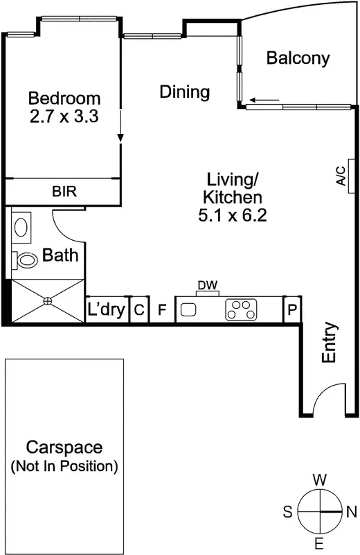 Floorplan of Homely apartment listing, 409S/227 Toorak Road, South Yarra VIC 3141