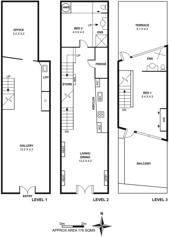 Floorplan of Homely townhouse listing, 2A/114 Bent Street, Northcote VIC 3070