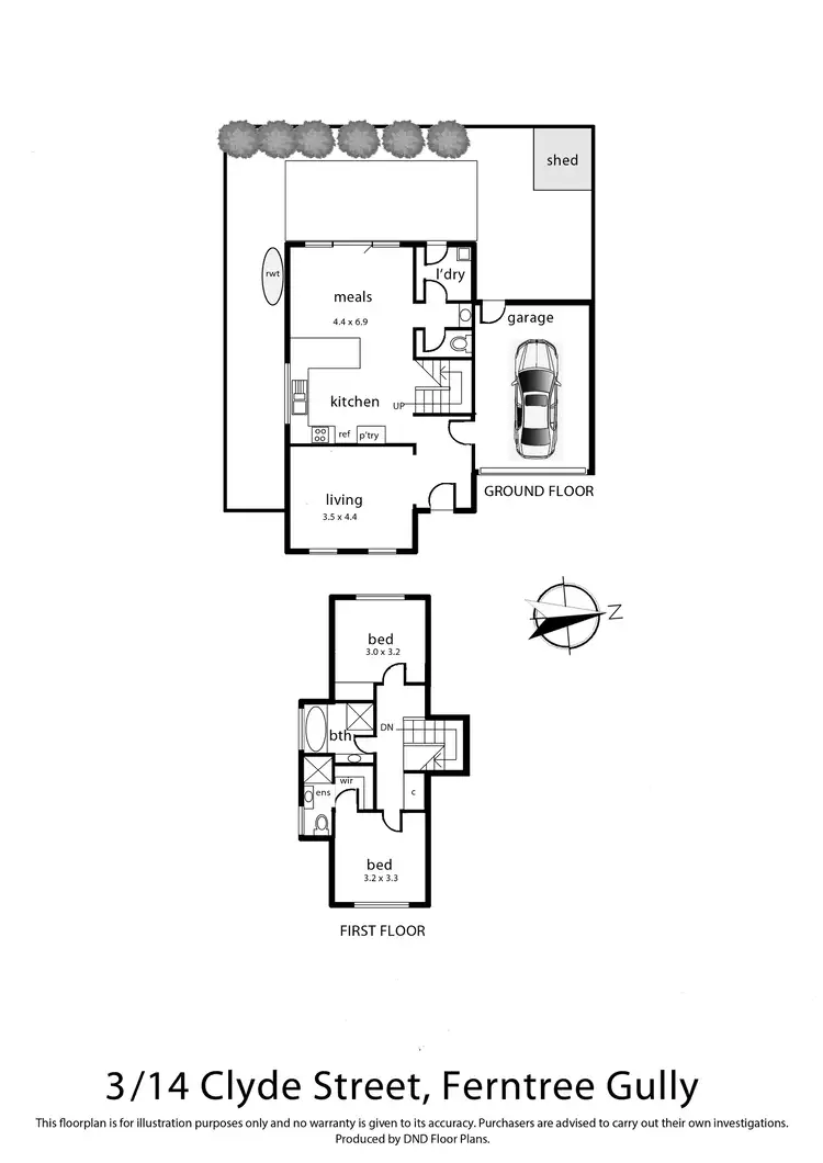 Floorplan of Homely townhouse listing, 1 2 & 3/14 Clyde Street, Ferntree Gully VIC 3156