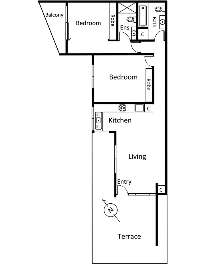Floorplan of Homely apartment listing, 1/181 Bay Street, Port Melbourne VIC 3207
