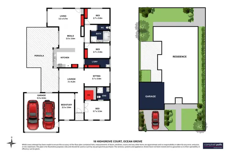Floorplan of Homely house listing, 18 Highgrove Court, Ocean Grove VIC 3226