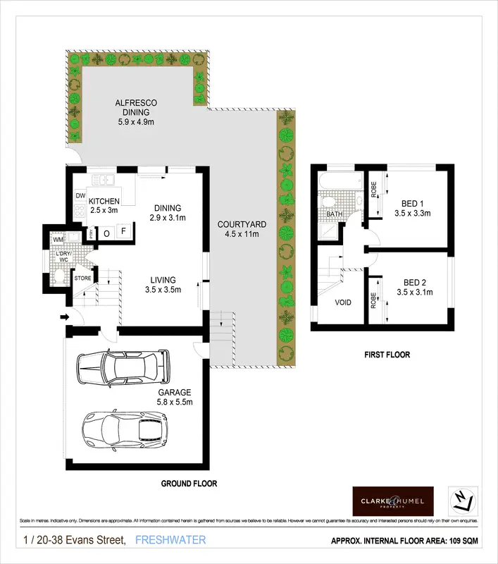 Floorplan of Homely apartment listing, 1/20-38 Evans Street, Freshwater NSW 2096