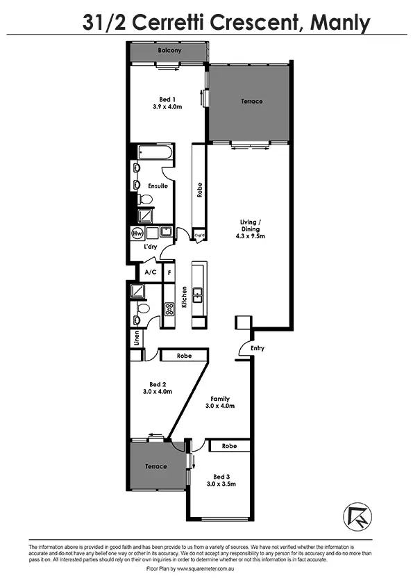 Floorplan of Homely apartment listing, 31/2 Cerretti Crescent, Manly NSW 2095