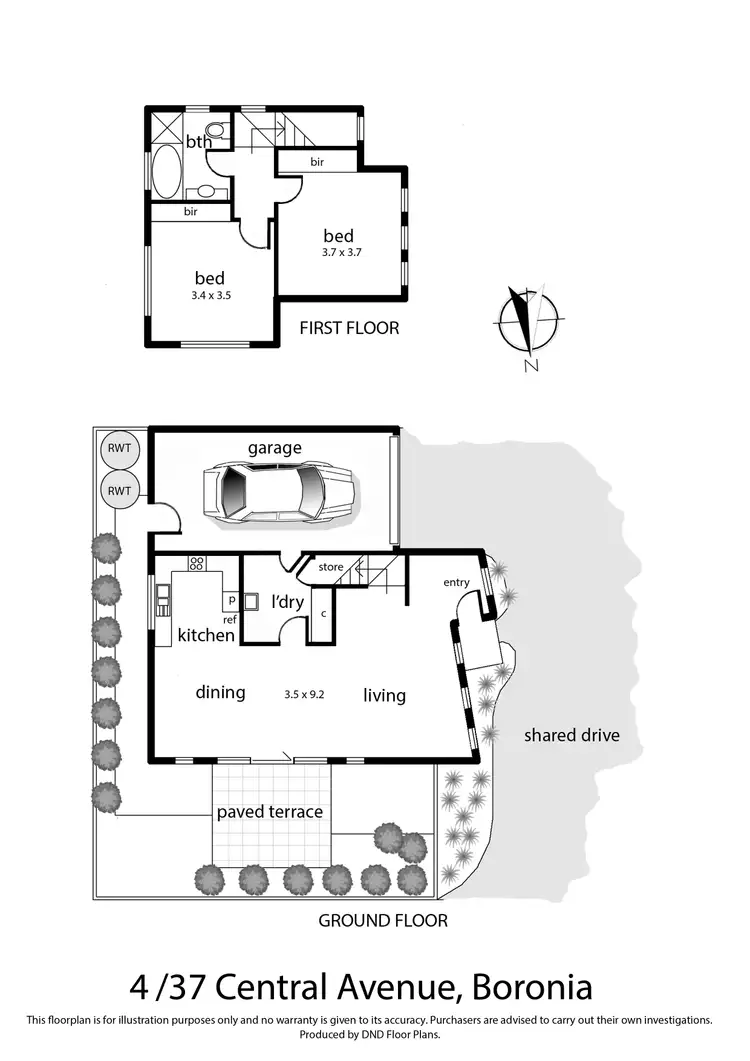 Floorplan of Homely townhouse listing, 4 & 7/37 Central Avenue, Boronia VIC 3155