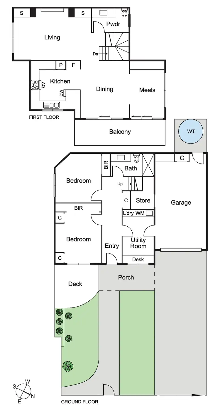 Floorplan of Homely townhouse listing, 1/17 View Street, Highett VIC 3190