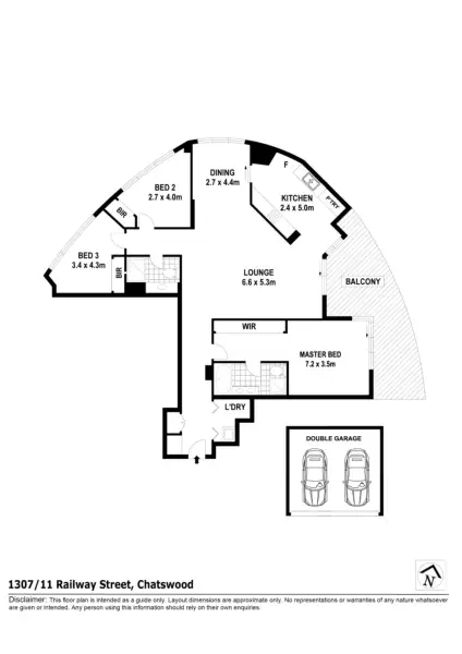 Floorplan of Homely apartment listing, 1307/11 Railway Street, Chatswood NSW 2067