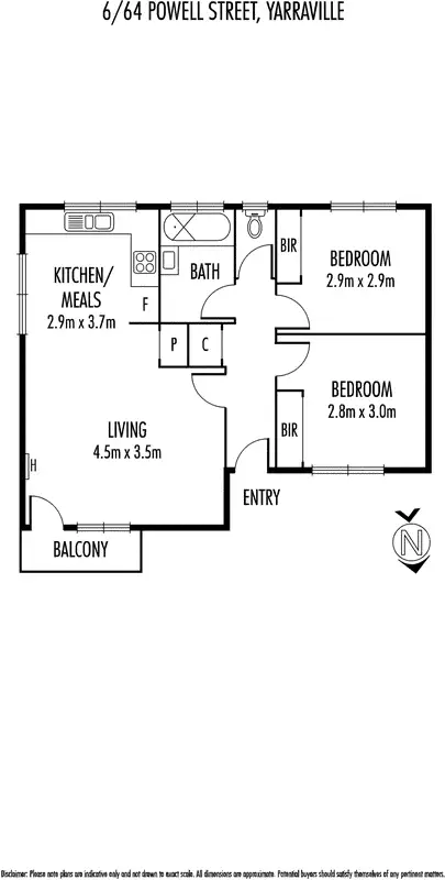 Floorplan of Homely apartment listing, 6/64 Powell Street, Yarraville VIC 3013