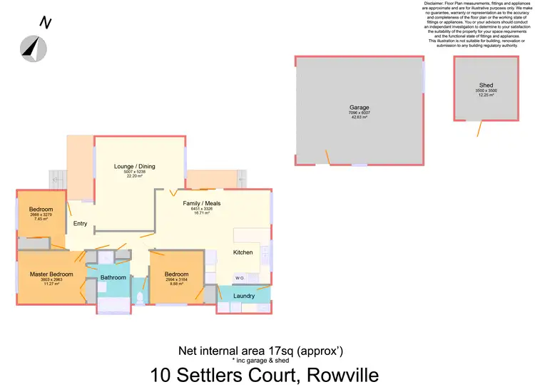 Floorplan of Homely house listing, 10 Settlers Court, Rowville VIC 3178