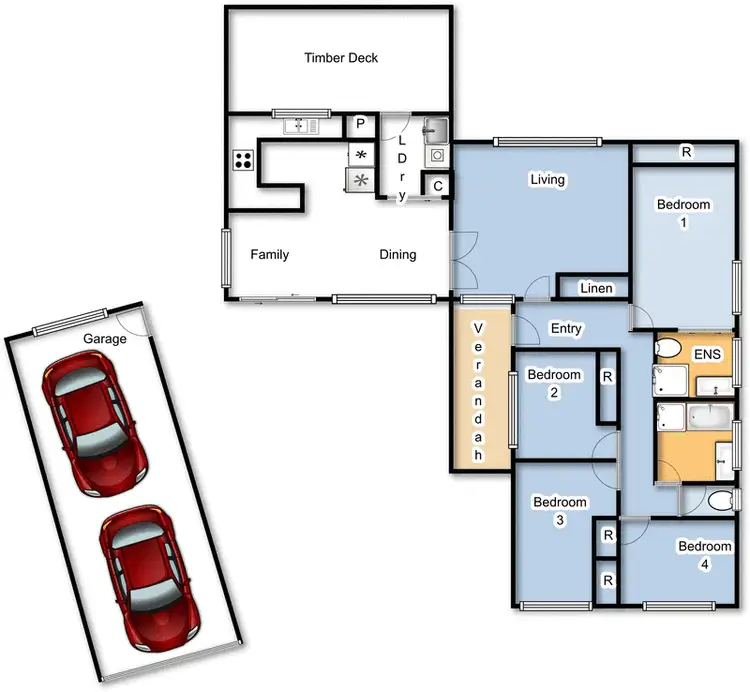 Floorplan of Homely house listing, 6 Becker Place, Downer ACT 2602