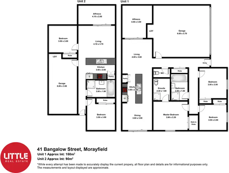 Floorplan of Homely semi-detached listing, 1&2/41 Bangalow Street, Morayfield QLD 4506