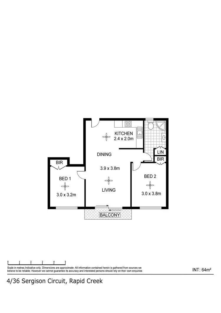 Floorplan of Homely unit listing, 5/36 Sergison Circuit, Rapid Creek NT 810