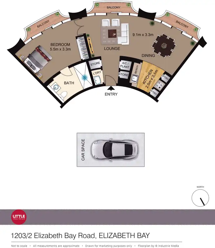 Floorplan of Homely apartment listing, 1203/2 Elizabeth Bay Road, Elizabeth Bay NSW 2011