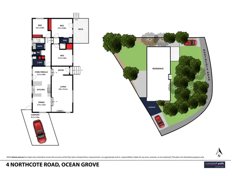 Floorplan of Homely house listing, 4 Northcote Road, Ocean Grove VIC 3226