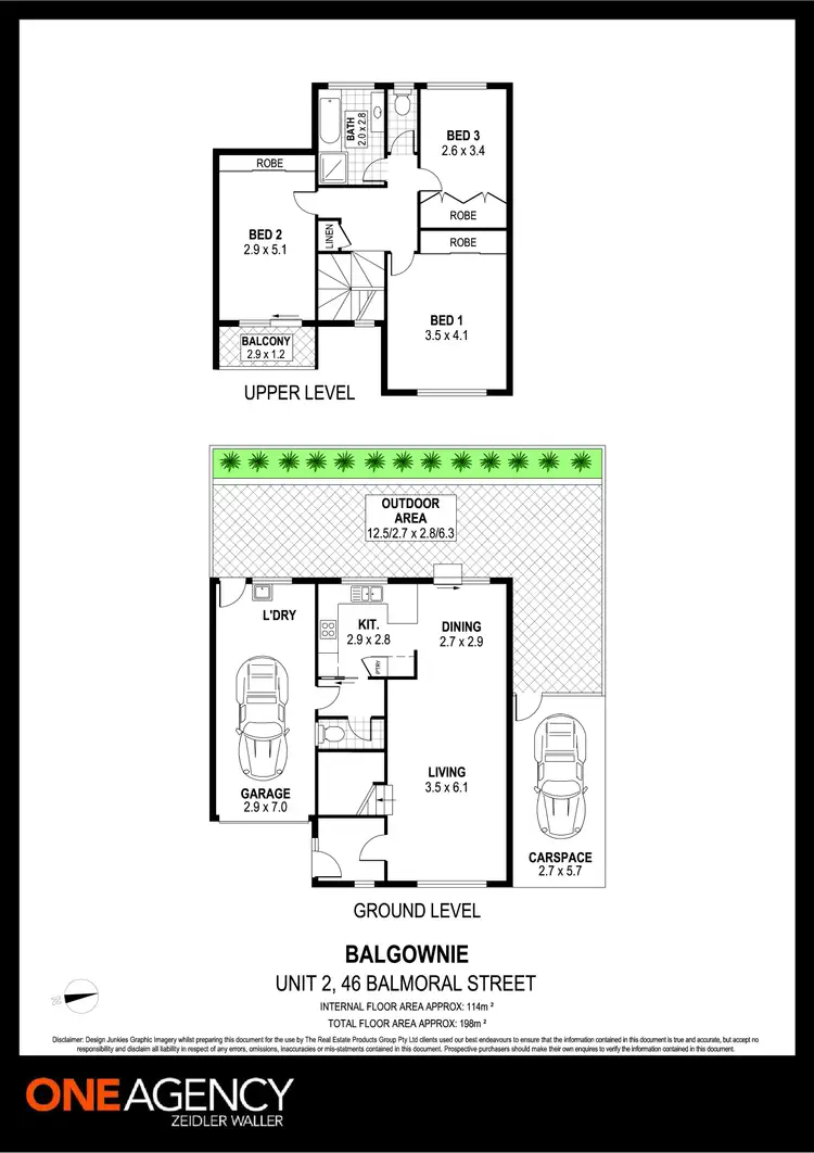 Floorplan of Homely townhouse listing, 2/46 Balmoral Street, Balgownie NSW 2519