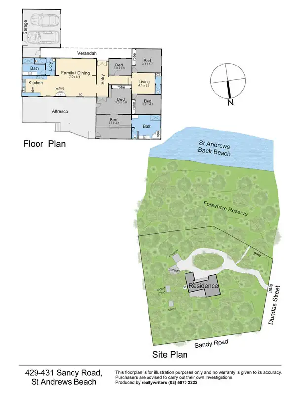 Floorplan of Homely house listing, 429 - 431 Sandy Road, St Andrews Beach VIC 3941