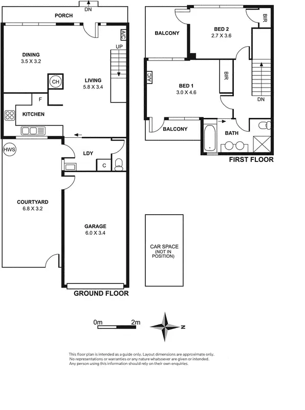 Floorplan of Homely townhouse listing, 2/123 Parker Street, Templestowe VIC 3106