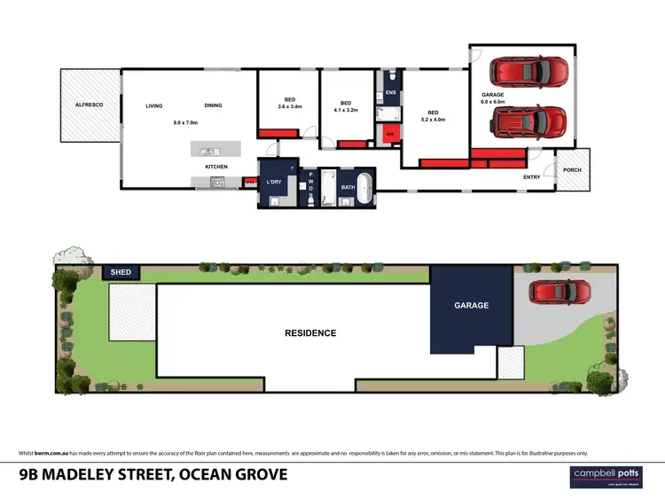 Floorplan of Homely house listing, 9B Madeley Street, Ocean Grove VIC 3226