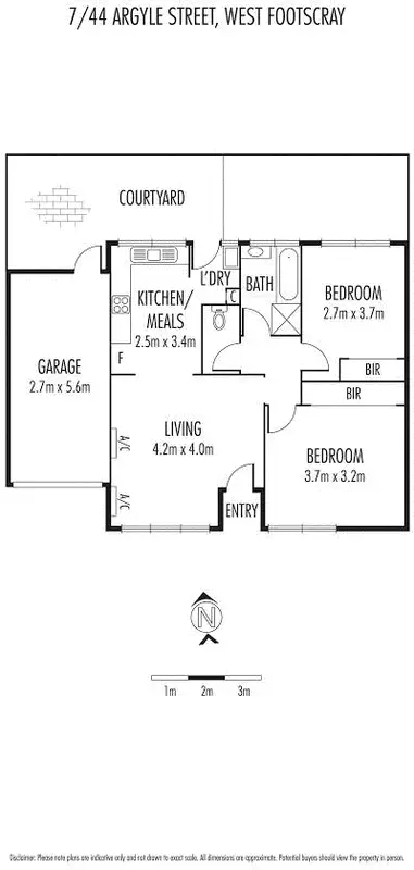 Floorplan of Homely apartment listing, 7/44 Argyle Street, West Footscray VIC 3012
