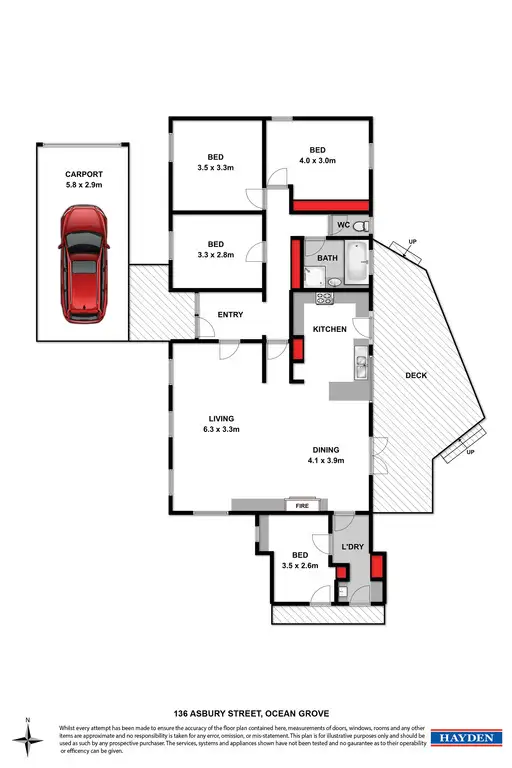 Floorplan of Homely house listing, 136 Asbury Street, Ocean Grove VIC 3226