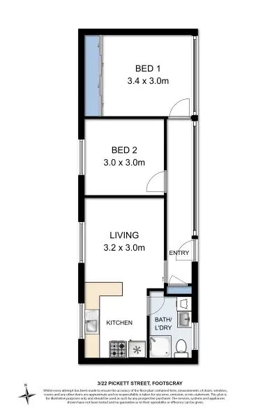 Floorplan of Homely unit listing, 3/22 Pickett Street, Footscray VIC 3011