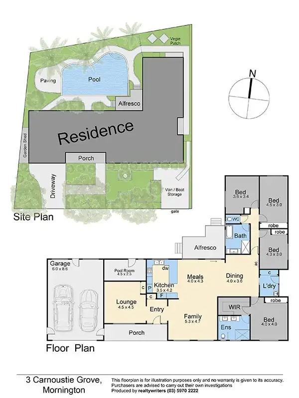 Floorplan of Homely house listing, 3 Carnoustie Grove, Mornington VIC 3931
