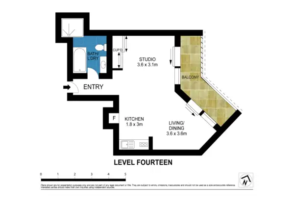 Floorplan of Homely studio listing, 114/220 Goulburn Street, Darlinghurst NSW 2010