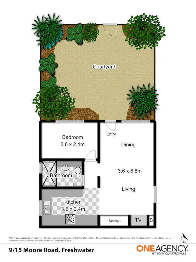 Floorplan of Homely unit listing, 9/15 Moore Road, Freshwater NSW 2096
