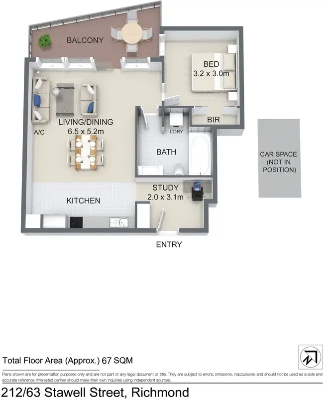 Floorplan of Homely apartment listing, 212/63 Stawell Street, Richmond VIC 3121