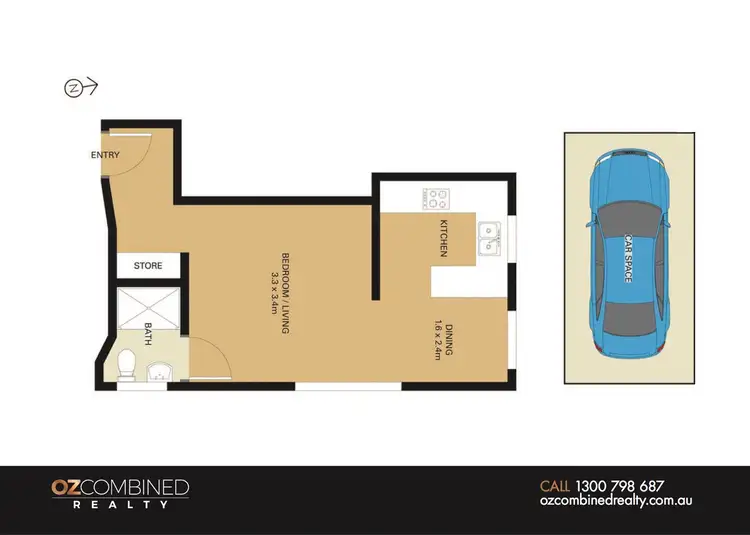 Floorplan of Homely studio listing, 24/349 Liverpool Street, Darlinghurst NSW 2010