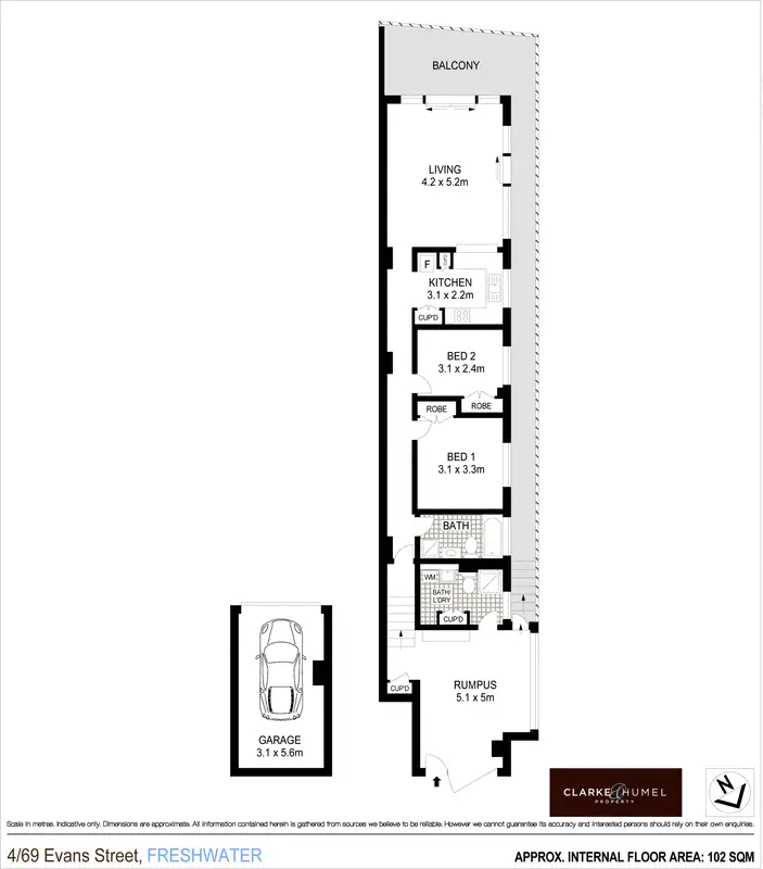 Floorplan of Homely apartment listing, 4/69 Evans Street, Freshwater NSW 2096