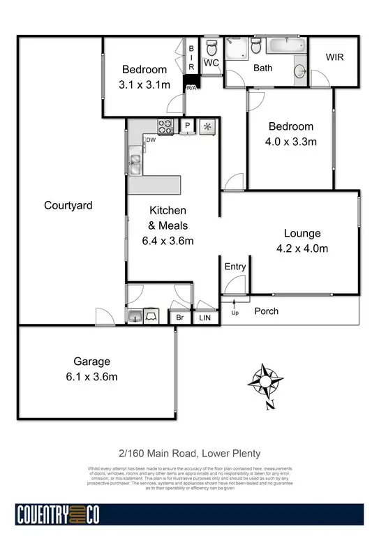 Floorplan of Homely unit listing, 2/160 Main Road, Lower Plenty VIC 3093