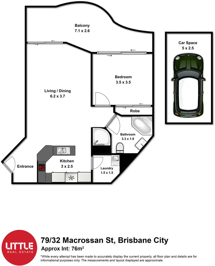Floorplan of Homely unit listing, 79/32 Macrossan Street, Brisbane City QLD 4000