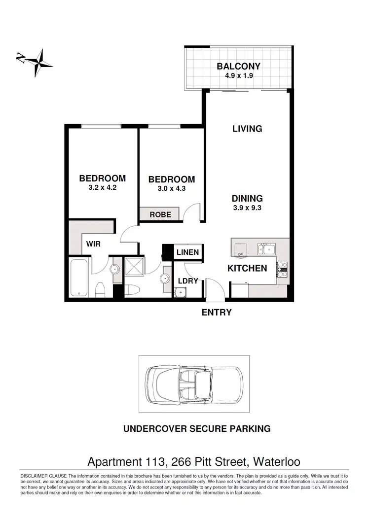 Floorplan of Homely apartment listing, 113/266 Pitt Street, Waterloo NSW 2017