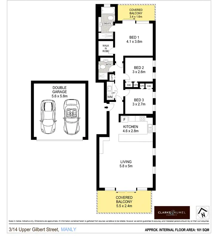 Floorplan of Homely apartment listing, 3/14 Upper Gilbert Street, Manly NSW 2095