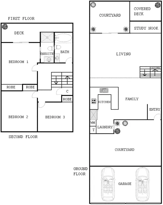 Floorplan of Homely townhouse listing, 13 English Court, Phillip ACT 2606