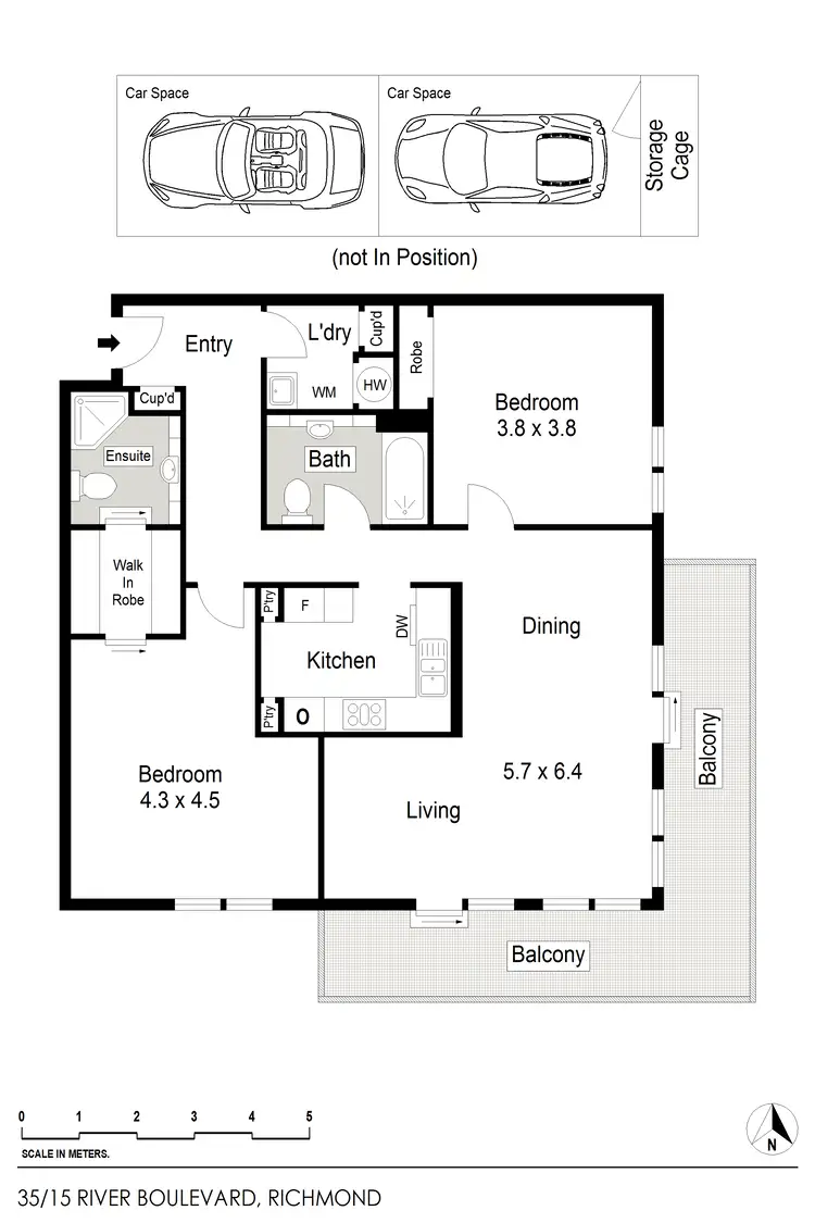 Floorplan of Homely apartment listing, 35/15 River Boulevard, Richmond VIC 3121