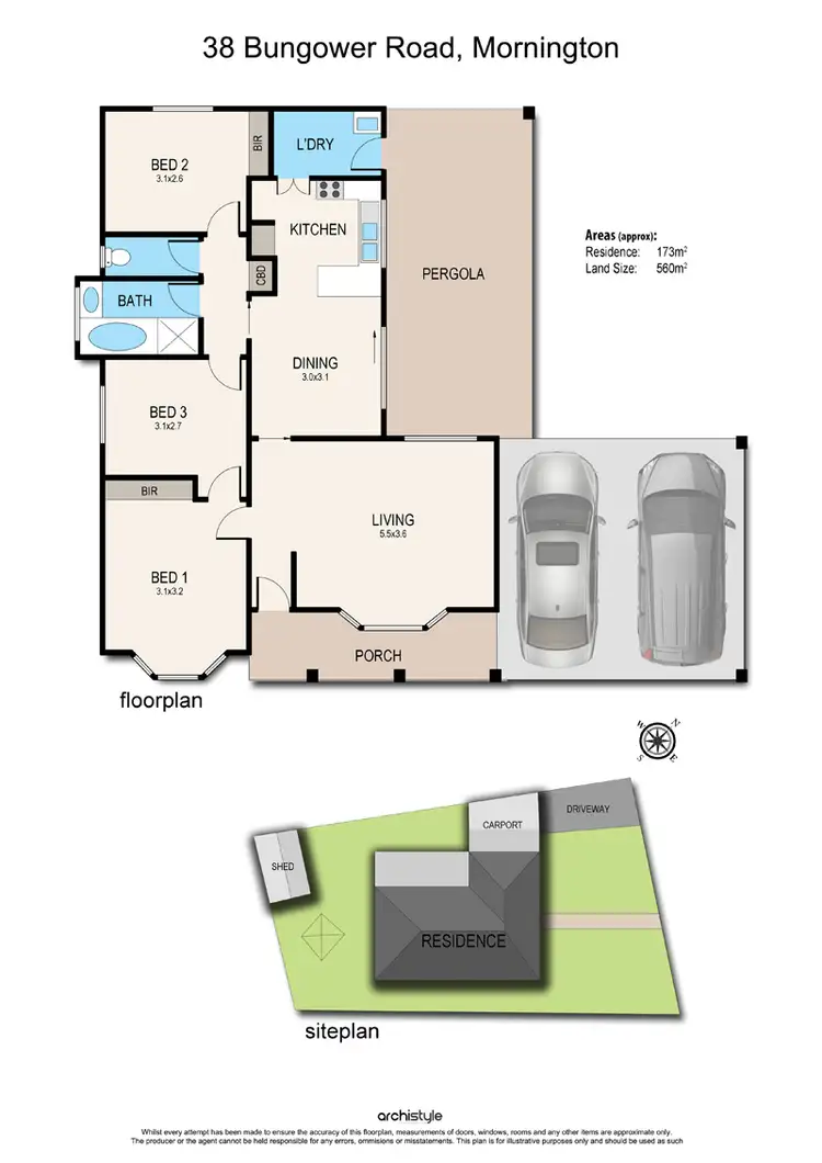 Floorplan of Homely house listing, 38 Bungower Road, Mornington VIC 3931