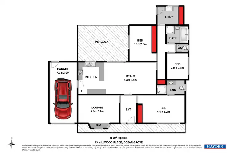 Floorplan of Homely house listing, 3 Millwood Place, Ocean Grove VIC 3226