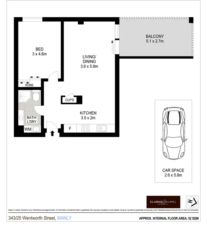 Floorplan of Homely apartment listing, 343/25 Wentworth Street, Manly NSW 2095