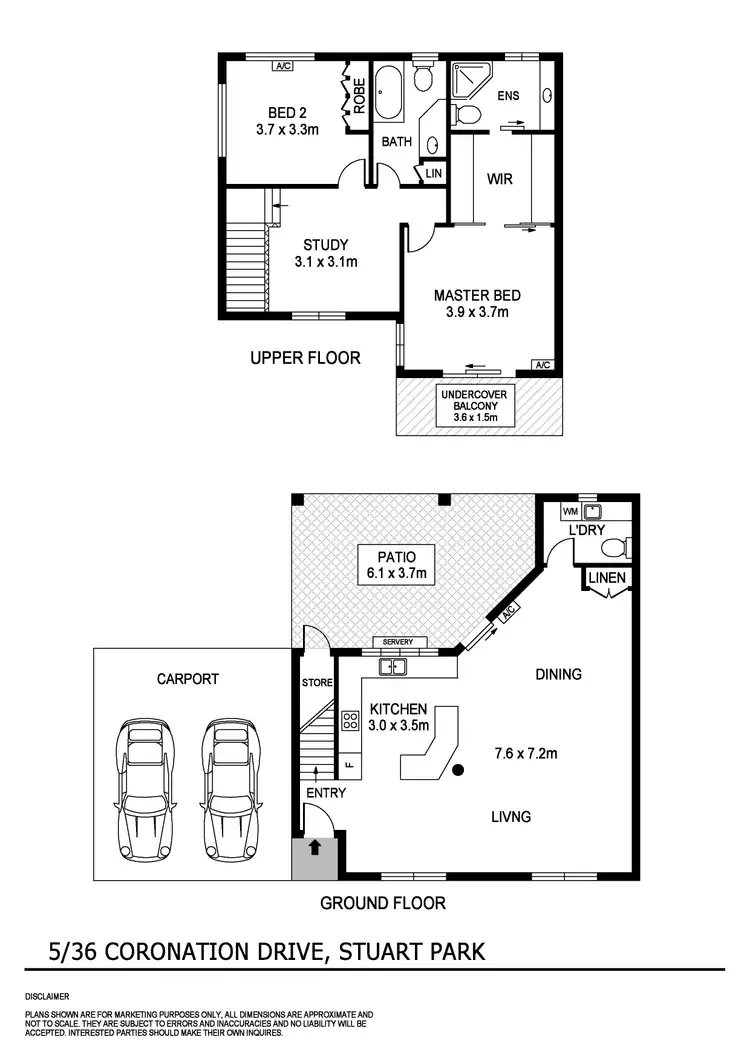 Floorplan of Homely townhouse listing, 5/36 Coronation Drive, Stuart Park NT 820