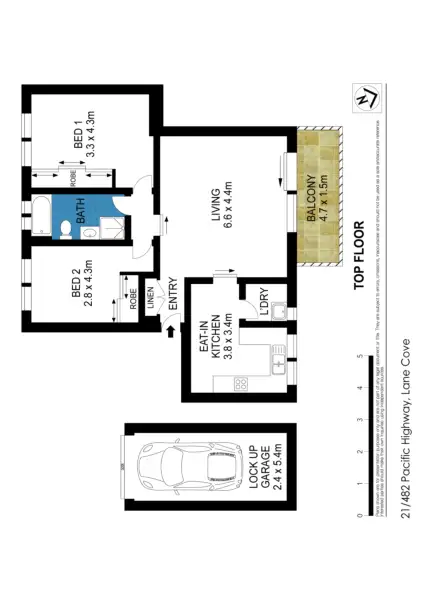 Floorplan of Homely unit listing, 21/482 Pacific Highway, Artarmon NSW 2064