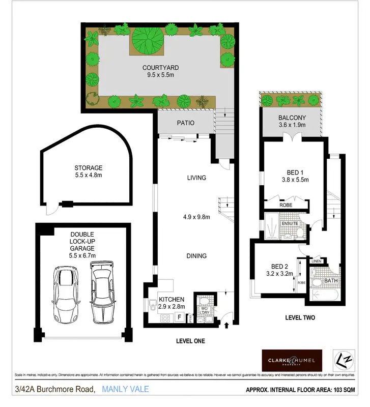Floorplan of Homely townhouse listing, 3/42A Burchmore Road, Manly Vale NSW 2093