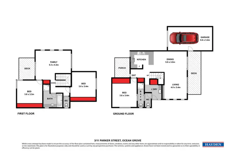 Floorplan of Homely townhouse listing, 3/11 Parker Street, Ocean Grove VIC 3226