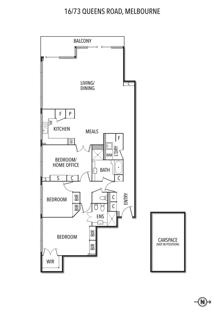 Floorplan of Homely apartment listing, 16/73 Queens Road, Melbourne VIC 3004