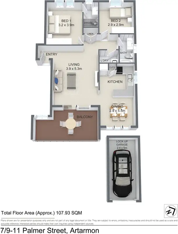 Floorplan of Homely apartment listing, 7/9-11 Palmer Street, Artarmon NSW 2064