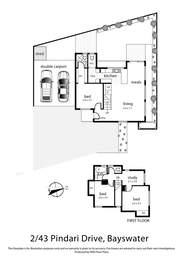 Floorplan of Homely townhouse listing, 2/43 Pindari Drive, Bayswater VIC 3153